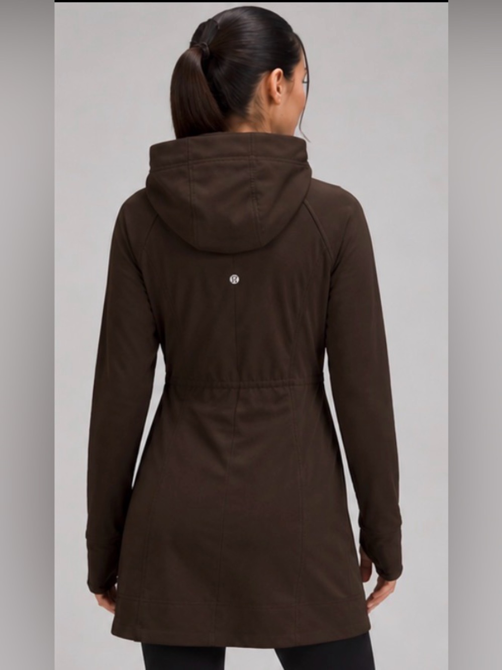 Lululemon Fleece Lined Hooded Jacket Long Brown Pink Lining Size 6 NWOT - Picture 2 of 16